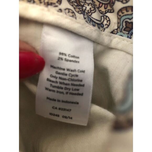 Talbots Women's Paisley Crop Pants Size 8 The Perfect Crop Zip Closure - Picture 5 of 10